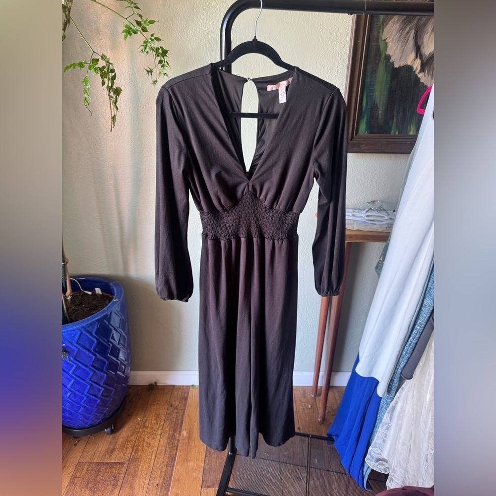 Hutch x Anthropologie Black Long Sleeve Wide Leg Jumpsuit |